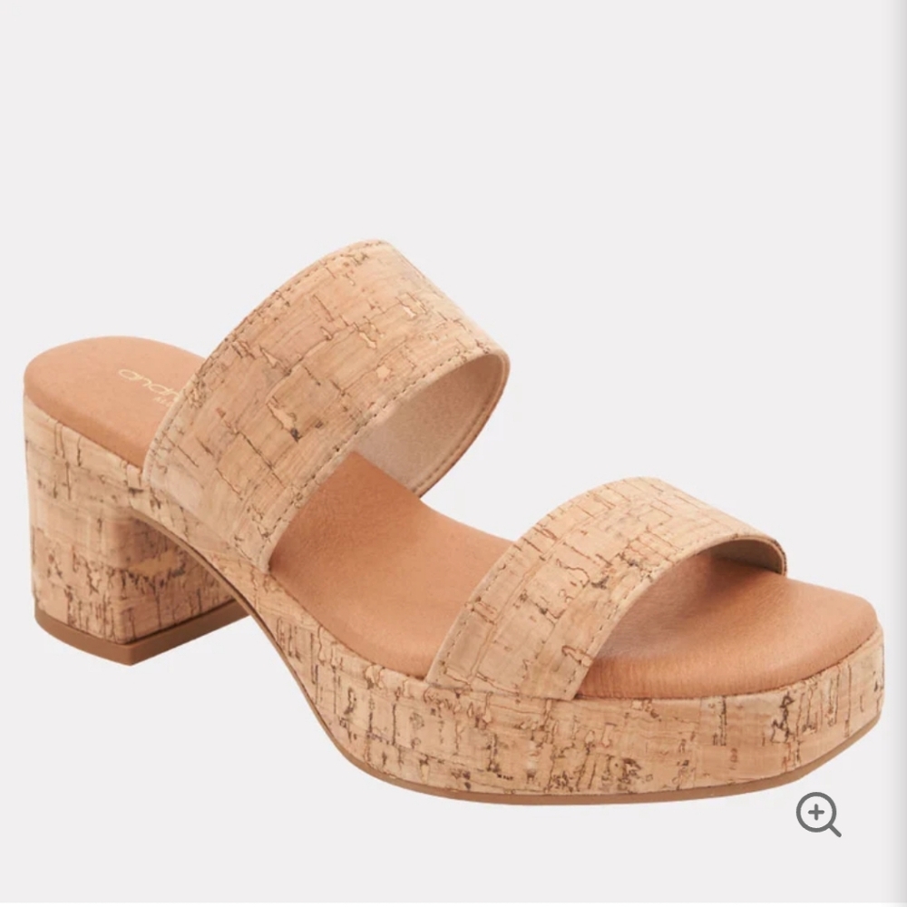 NIB! Andre Assous "Cairo" Cork Platform Mule 6/36 - Picture 2 of 9